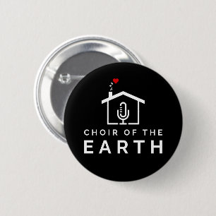 Koor van de Aarde logo - zwart - Ronde Button 5,7 Cm