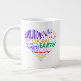 Koor van de aarde woordwolk grote koffiekop
