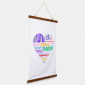Koor van de aarde woordwolk hangend wandkleed (Gebogen)