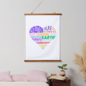 Koor van de aarde woordwolk hangend wandkleed (Slaapkamer)