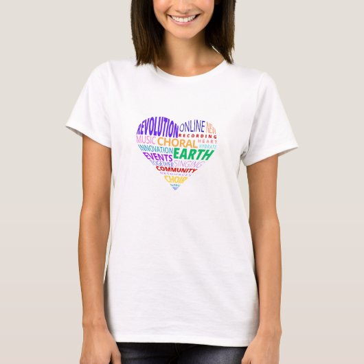 Koor van de aarde woordwolk kleur t-shirt (Voorkant)