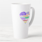 Koor van de aarde woordwolk latte mok (Rechterhoek)