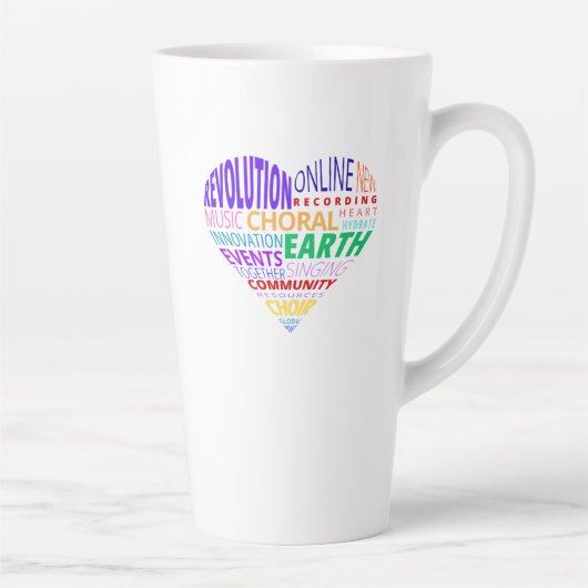 Koor van de aarde woordwolk latte mok (Rechts)