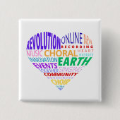 Koor van de aarde woordwolk vierkante button 5,1 cm (Voorkant)