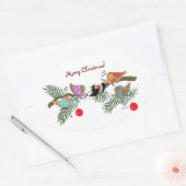 Koor van Kerstmis Birdies Oekraïense Volksmuziek K Ovale Sticker (Envelop)