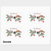 Koor van Kerstmis Birdies Oekraïense Volksmuziek K Ovale Sticker (Vel)