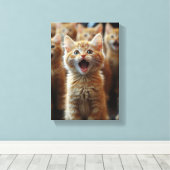 Koor van Schattigee Kittens - Schattige Feline Art Canvas Afdruk (Insitu (Houten vloer))