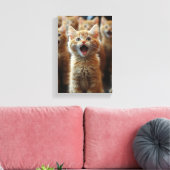Koor van Schattigee Kittens - Schattige Feline Art Canvas Afdruk (Insitu (Woonkamer))