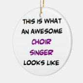 koor zanger , geweldige keramisch ornament (Links)