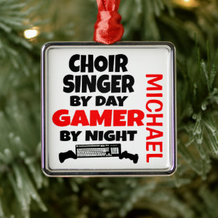 Koor Zanger Speler Gamer Metalen Ornament