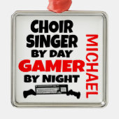 Koor Zanger Speler Gamer Metalen Ornament (Voorkant)