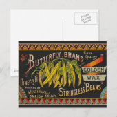 Koord-Bean-etiket Grogetable Land Briefkaart (Voorkant / Achterkant)