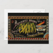 Koord-Bean-etiket Grogetable Land Briefkaart (Voorkant / Achterkant)