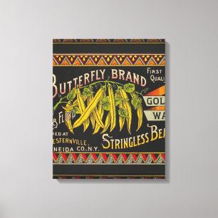 Koord-Bean-etiket Grogetable Land Canvas Afdruk