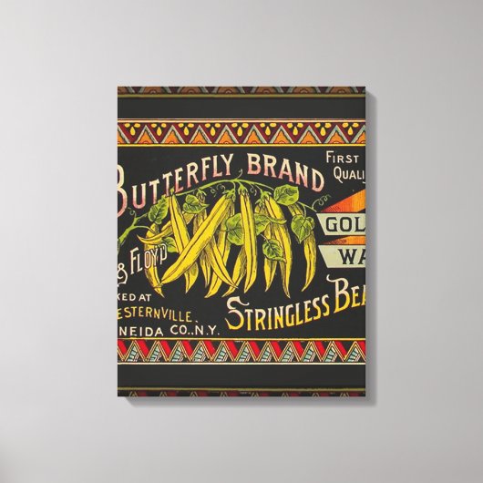 Koord-Bean-etiket Grogetable Land Canvas Afdruk (Voorkant)