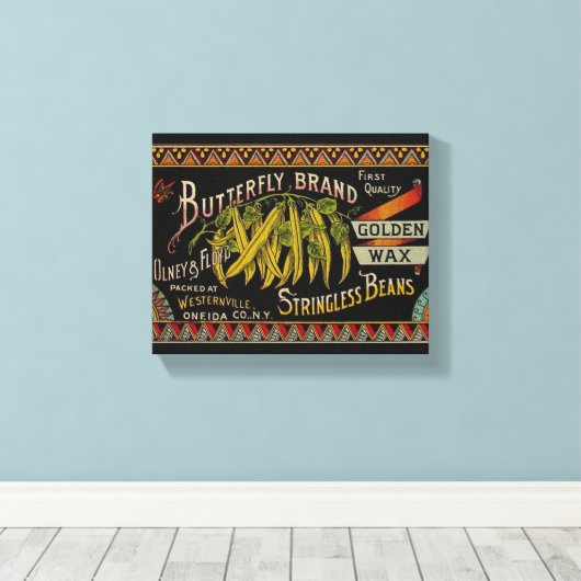 Koord-Bean-etiket Grogetable Land Canvas Afdruk (Insitu (Houten vloer))