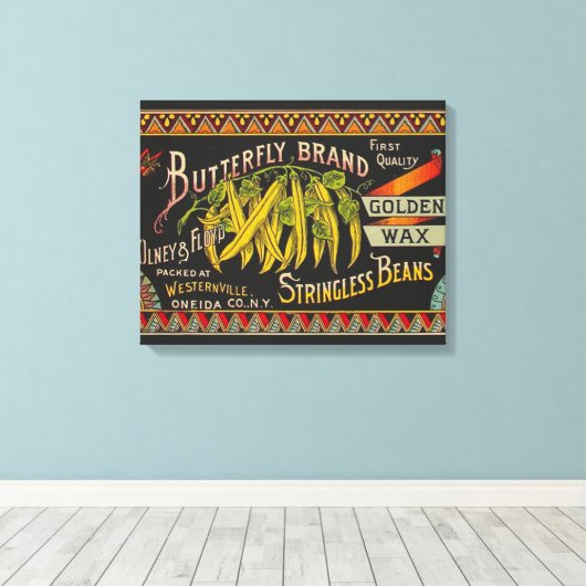 Koord-Bean-etiket Grogetable Land Canvas Afdruk (Insitu (Houten vloer))