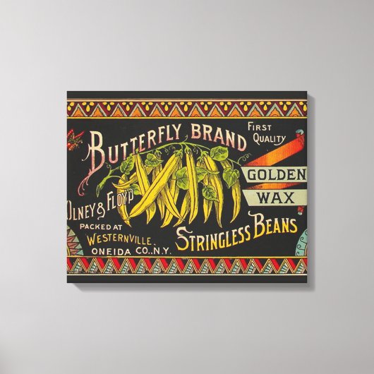 Koord-Bean-etiket Grogetable Land Canvas Afdruk (Voorkant)