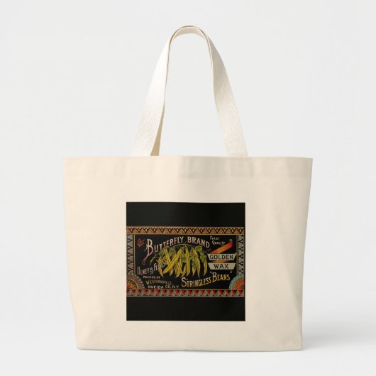 Koord-Bean-etiket Grogetable Land Grote Tote Bag (Voorkant)
