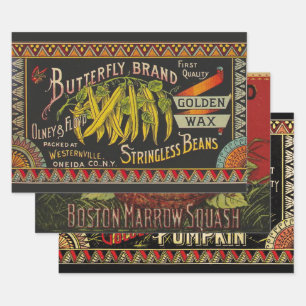 Koord-Bean-etiket Grogetable Land Inpakpapier Vel