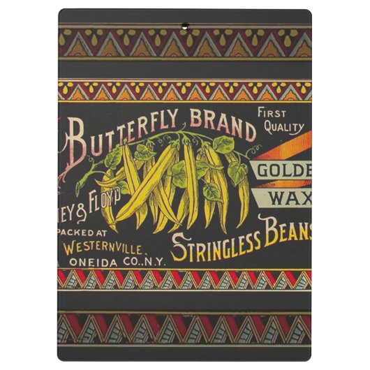 Koord-Bean-etiket Grogetable Land Klembord (Achterkant)