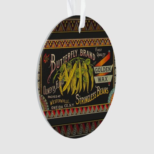 Koord-Bean-etiket Grogetable Land Ornament (voorkant)