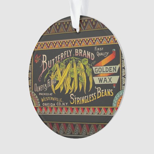 Koord-Bean-etiket Grogetable Land Ornament (voorkant)