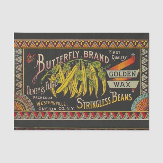 Koord-Bean-etiket Grogetable Land Tissuepapier (Voorkant)