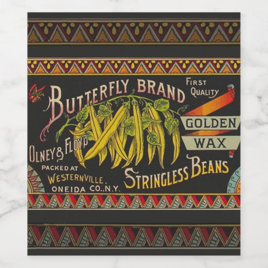 Koord-Bean-etiket Grogetable Land Wijn Etiket (Enkel label)