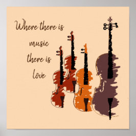 Koord-Koord-Koord-instrumentenkwartet van VIolin Poster