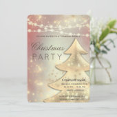 Koord licht gouden kerstfeestdagen kaart (Staand voorkant)