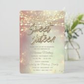 Koord licht gouden vonk kaart (Staand voorkant)