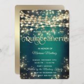 Koord licht gouden vonken Emerald green Kaart (Voorkant / Achterkant)