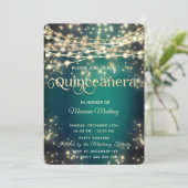 Koord licht gouden vonken Emerald green Kaart (Staand voorkant)