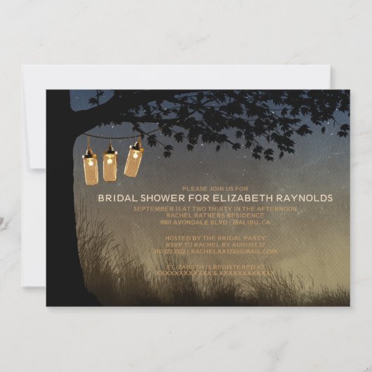  Koord- Lichten Bridal Shower Invitations Kaart (Voorkant)