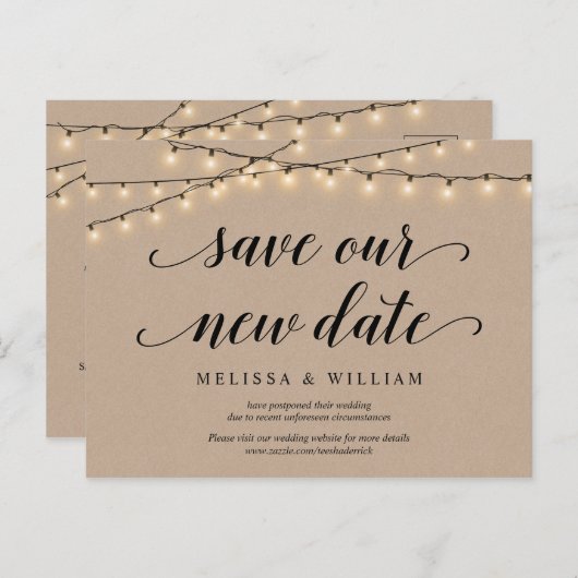 Koord Lichten, Kraft, sparen onze nieuwe datum, Ui Briefkaart (Voorkant / Achterkant)