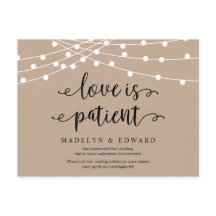 Koord lichten, Liefde is patiënt, bruiloft uitgest