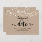 Koord lichten, verandering van durf, bruiloft uitg briefkaart (Voorkant / Achterkant)