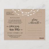 Koord lichten, verandering van durf, bruiloft uitg briefkaart (Achterkant)