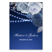 Koord lichtsterren Blauw Elegant Weddenschap Kaart (Achterkant)