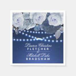 Koord lichtsterren Blauw Elegant Weddenschap Servet