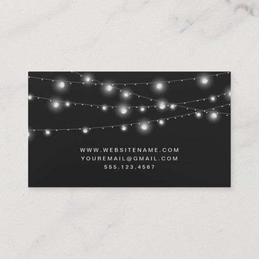 Koord Lights Event Party Planner legant Visitekaartje (Achterkant)
