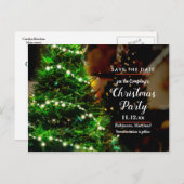 Koord met kerstboomstructuur voor lichten | Datum Aankondigingskaart (Voorkant / Achterkant)