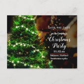 Koord met kerstboomstructuur voor lichten | Datum  Aankondigingskaart (Voorkant)