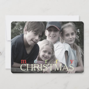 Koord met kerstlampjes, dubbelzijdige fotokaart feestdagenkaart