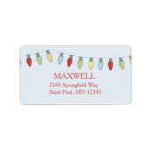 Koord met kerstlampjes Editable Label (Voorkant)