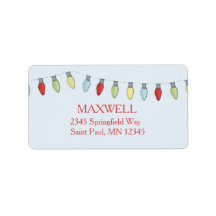 Koord met kerstlampjes Editable Label