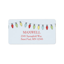 Koord met kerstlampjes Editable Label