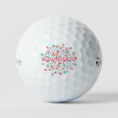 Koord met kerstlampjes voor vrolijk kerstfeest golfballen (Voorkant)