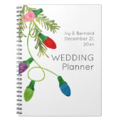 Koord op de kersttwitluciferbord met kleurenkerstl notitieboek (Voorkant)